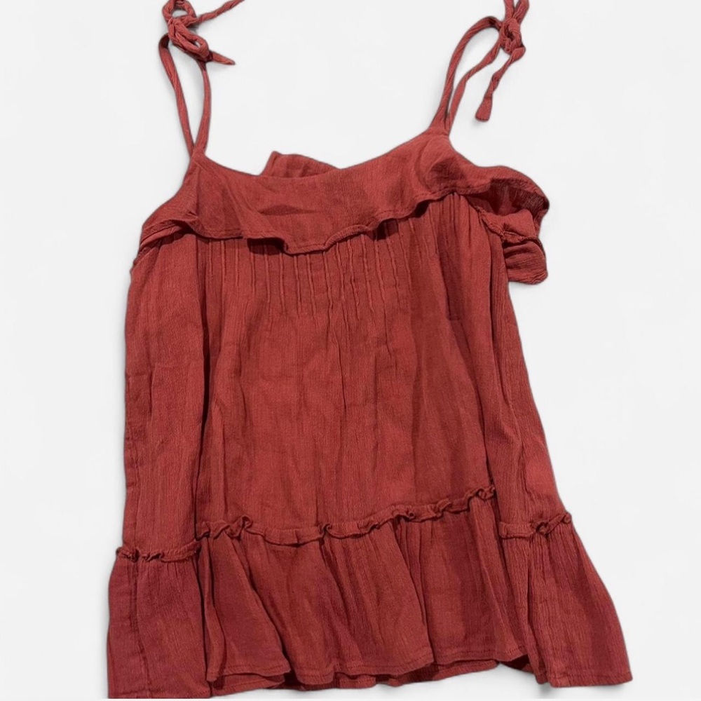 Melrose and Market Red Ruffled Tiered Camisole